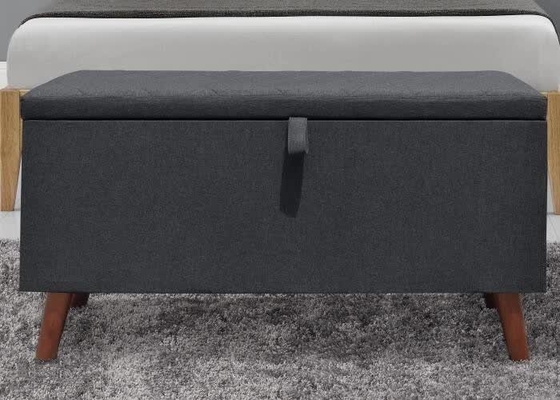 Donkere Vouwbare de Opslagkruk van Grey Fabric Storage Ottoman Hidden