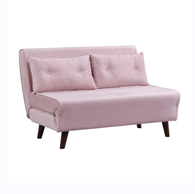 Tri Bekleed Vouwbaar rolt Daybed 2 het Roze Fluweel Sofa Bed Chair van Seater voort