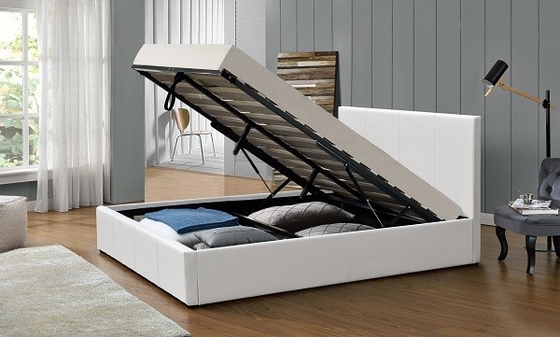 Gemakkelijk assembleer van het de Opslagbed het Witte Pu van de Gaslift Kader van het het Triplexbed Leer Beklede