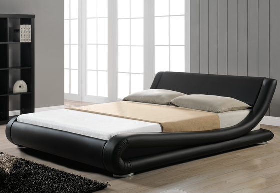 Luxe Chesterfield gestoffeerd bedframe kingsize gebogen hoofdeinde