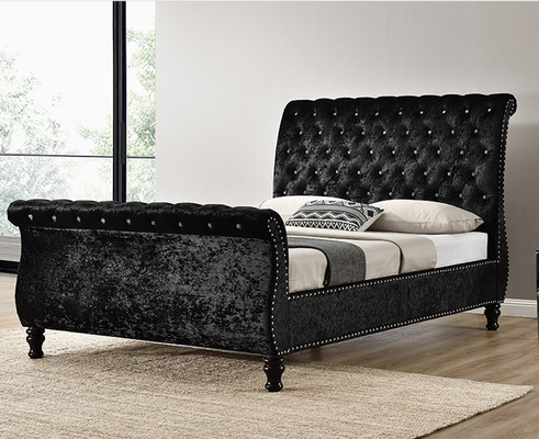 Knop Tufting Gestoffeerd Bed Frame Kingsize Hoofdbord in Chesterfield-stijl