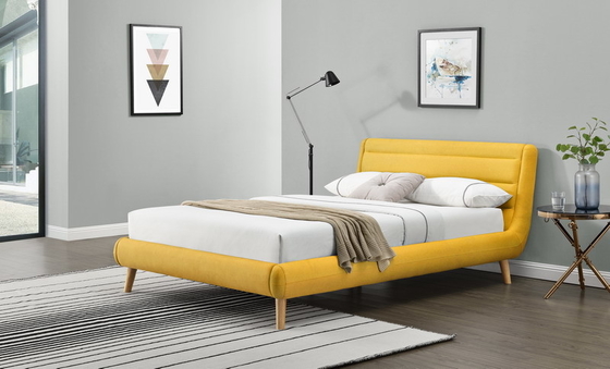 Geel/Blauw Stoffenhoogtepunt - de groottekinderen bekleedden Fabrikanten van het Bed de In het groot Bed