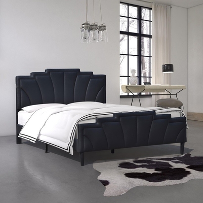 De zwarte van de het Bedfabrikant van Pu Leer Beklede Koning Size van Special Shape Modern