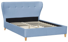 De eenvoudige van het het Bedkader van het Ontwerptriplex Stof Beklede Moderne Blauwe Kleur