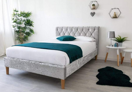 Het beklede Kader van het Triplexbed met Dimond-Knopenhoofdeinde