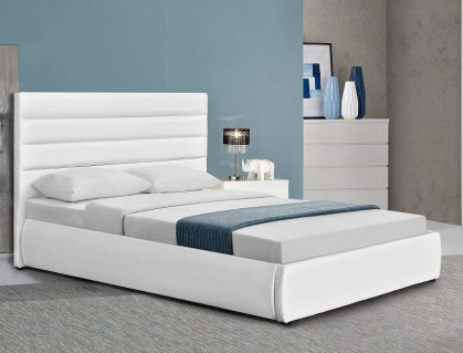 Modern Bekleed Platformbed met Wit Hoofdeinde 50pcs MOQ