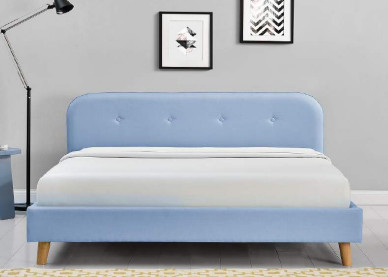 De stof Beklede van de het Kader Moderne Manier van het Triplexbed Blauwe Kleur