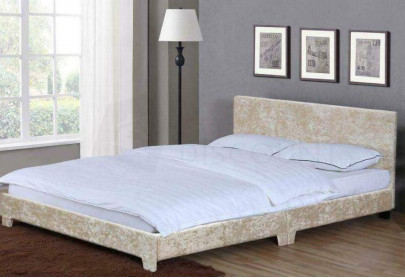 De Knoop van het het Bedkader van koningssize fabric velvet Microfiber het Moderne Houten doornaaien