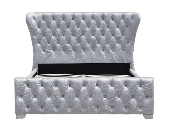 Het klantgerichte Verpletterde Kader van Home Furniture Bed van de Fluweelkoning met Knopen
