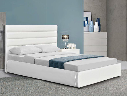 Optioneel grootte Wit gepoleerde bed frame met opslag voor een comfortabele slaap