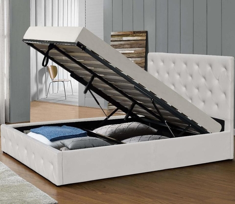Witte Dubbele Grootte 500 van het de Opslagpond Bed van de Gaslift met 28 Latjes