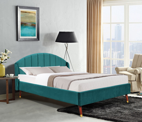 Van de het Kader Dubbel Grootte van het ontwerp Modern Oem Bekleed Houten Bed het Fluweeltriplex
