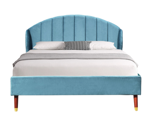 Het Blue Velvet Beklede Hoofdeinde van Koningsbed with minimalist