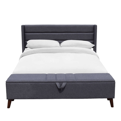 Grijzige solide rug Tufted Queen Storage Bed Comfortabel voor de slaap FSC