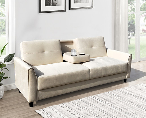 Opvouwbare bank Bed Queen, Draagbare opvouwbare bank Bed Gemakkelijk op te slaan, Off White