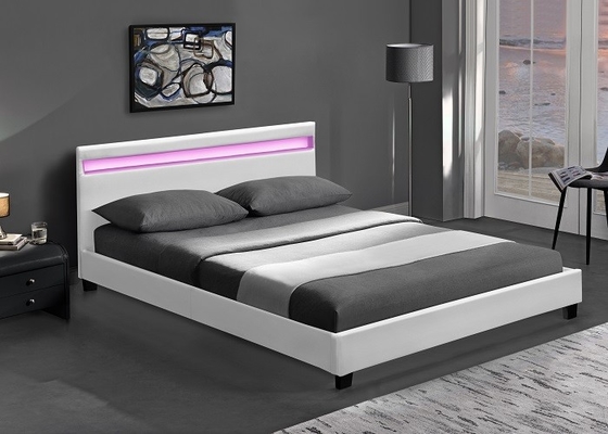 De luxe Beklede Certificatie van Koninginsize Bed With Led Lichte EN1725 BSCI van Faux Leer