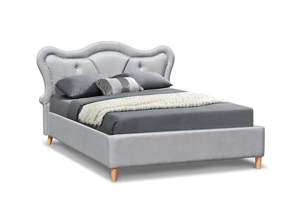 Maakt het Nailheadkinderen Beklede Bed Grey Linen Button Tufted Curved-Hoofdeinde in orde