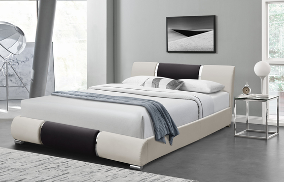 Zwart Wit Faux-Bekleed Platform 160X200Cm van het Leerbed Kader