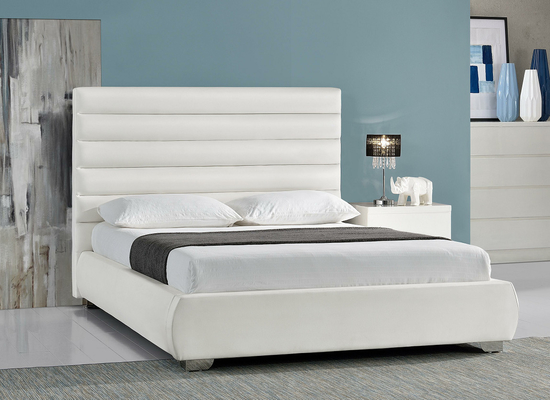 Modern Koninginsize Storage Upholstered Platform Bedkader met Hoog Hoofdeinde Pu