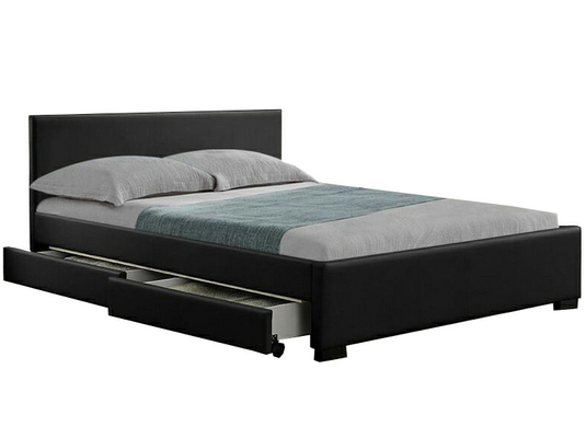 Wit van de het Platformopslag van Faux Leer Bekleed het Bedkader met leiden