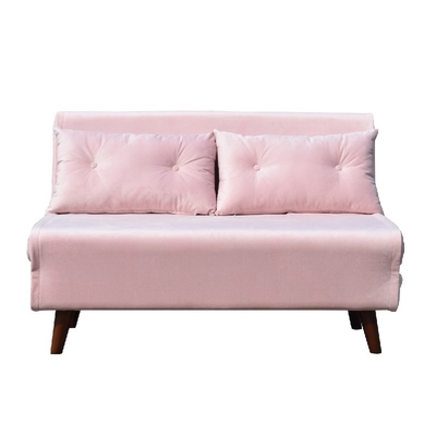 Roze Fluweel Twee het Schuimtriplex van Seat Sofa Bed Folding Chair Fabric