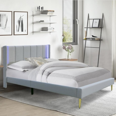 Van het het Kadertriplex van het koninginsize Upholstered Bed Materiële OEM Aangepast ODM