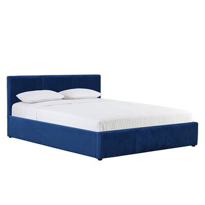 De Blue Velvet Beklede van het de Opslagbed van de Gaslift Koning Size Plywood Material