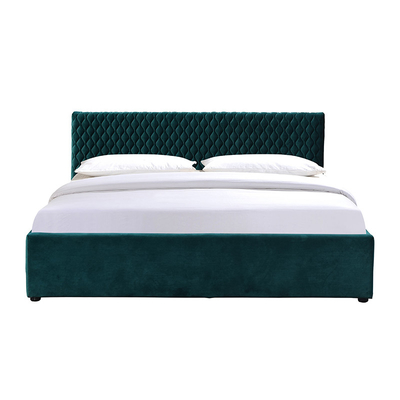 De groene van het de Opslagbed van de Stoffen Comfortabele Stoffering Dubbele Grootte voor Slaapkamer