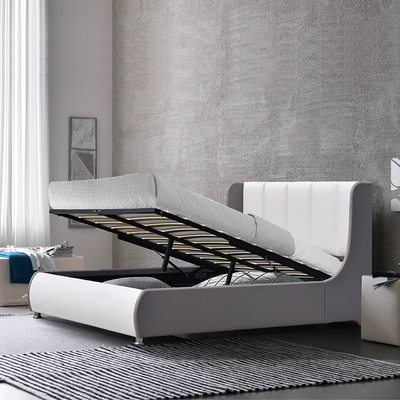 Hoog Hoofdeinde het Kader van het Koninginsize Upholstered Bed met Opslagoor Siderails