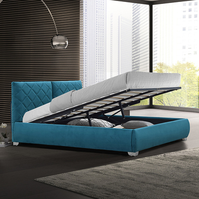 Van de de Stoffenottomane van de fluweelpluche de Lift van het het Tweepersoonsbedgas op Bed van de de Opslagslaapkamer van 4ft6 het Dubbele