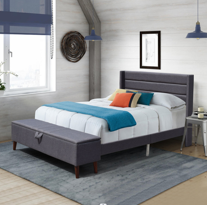 Het Kader Duurzaam Houten Latje van het koninginsize Upholstered Bed met Opslagottomane