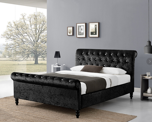 Bekleed het Bedkader van de Triplex Zwart Ar met Dimond-Knopenhoofdeinde/Footboard