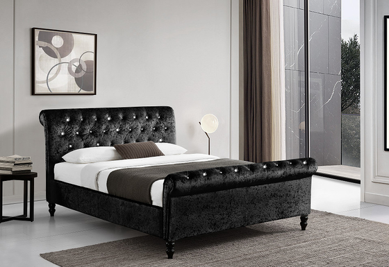 Bekleed het Bedkader van de Triplex Zwart Ar met Dimond-Knopenhoofdeinde/Footboard