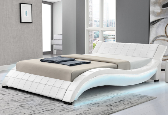 Bekleed van de het Kadergolf van het Triplexbed de Vormpu Leer met LEIDENE Beide Zijsporen