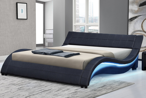 Bekleed van de het Kadergolf van het Triplexbed de Vormpu Leer met LEIDENE Beide Zijsporen