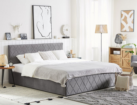 Beklede van het Kadergrey velvet fabric with gas van het Triplexbed de Liftopslag