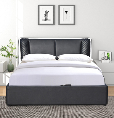 Van het het Leerbed van SUNNY Classic Black Pu Houten het Bedkader met Lift op Opslag