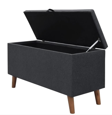 Donkere Vouwbare de Opslagkruk van Grey Fabric Storage Ottoman Hidden