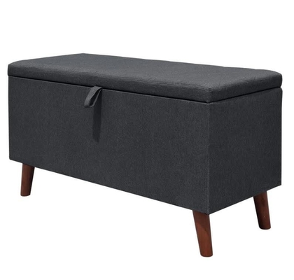 Donkere Vouwbare de Opslagkruk van Grey Fabric Storage Ottoman Hidden