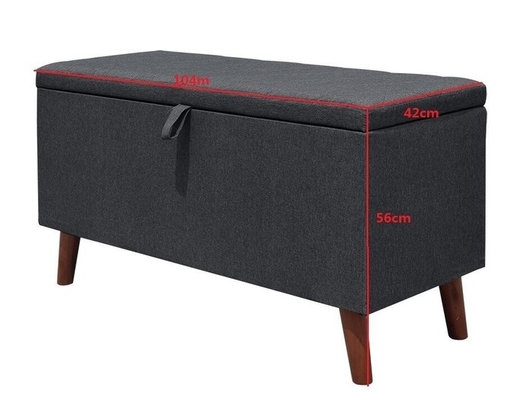 Donkere Vouwbare de Opslagkruk van Grey Fabric Storage Ottoman Hidden