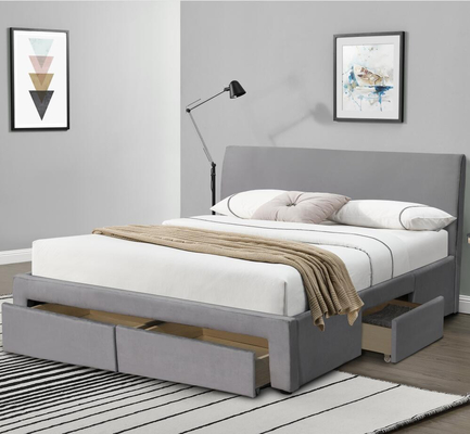 4 lade Verborgen Glijdend SGS van Grey Velvet Fabric van het Opslagbed Certificaat