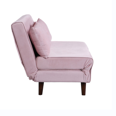 Tri Bekleed Vouwbaar rolt Daybed 2 het Roze Fluweel Sofa Bed Chair van Seater voort