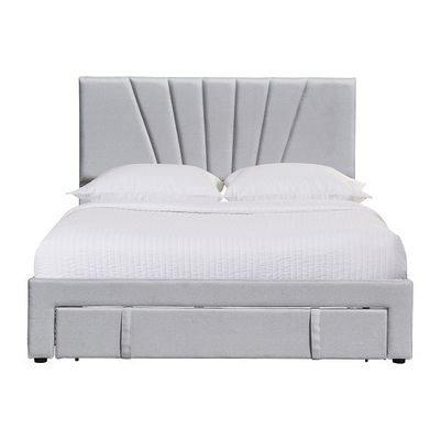 Het Bed Ergonomisch Grey Color With Drawer van de koninginsize Fabric Leather Upholstered Opslag