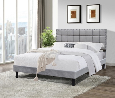 Het Kader Donker Grey With Adjustable Headboard Height van het koninginsize Upholstered Bed