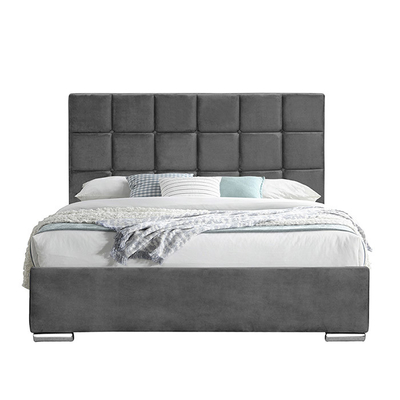Donker Grey Velvet Queen Lift Storage-Bed 140x190cm met het Opheffen van Matras