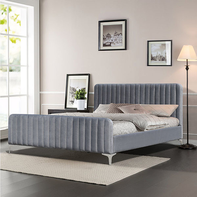 Modern Bekleed Houten Platformbed 160x200cm Grey Color King Size