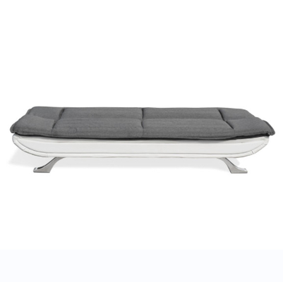Doorgenaaide Leer van Faux van de houtskoolstof het Witte 3 Seater Sofa Bed With Chrome Feet