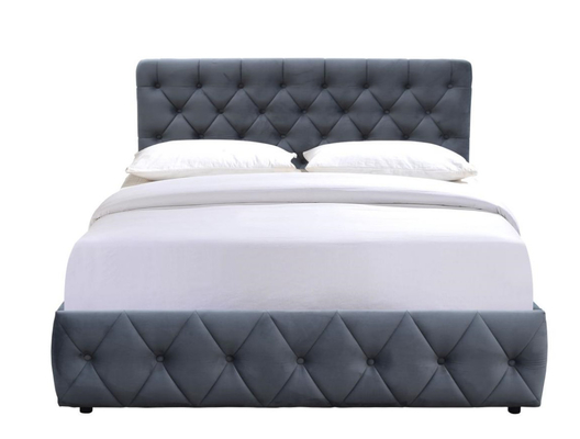 Pluche fluwelen gestoffeerde Ottomaanse bedframe kingsize opbergbed voor slaapkamer