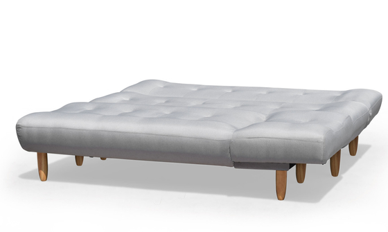 L-vormige opklapbare futonslaapbank Donkergrijze polyester gestoffeerde moderne cabriolet