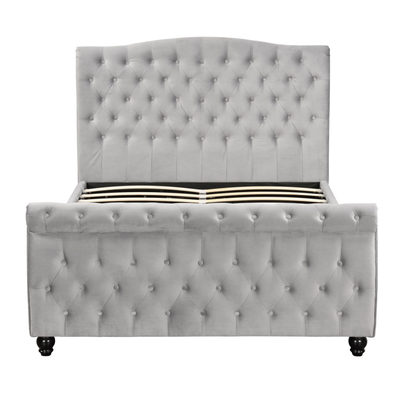 Crushed Velvet Chesterfield Sleigh Ottoman opbergbed Gasveer Gladde opening
